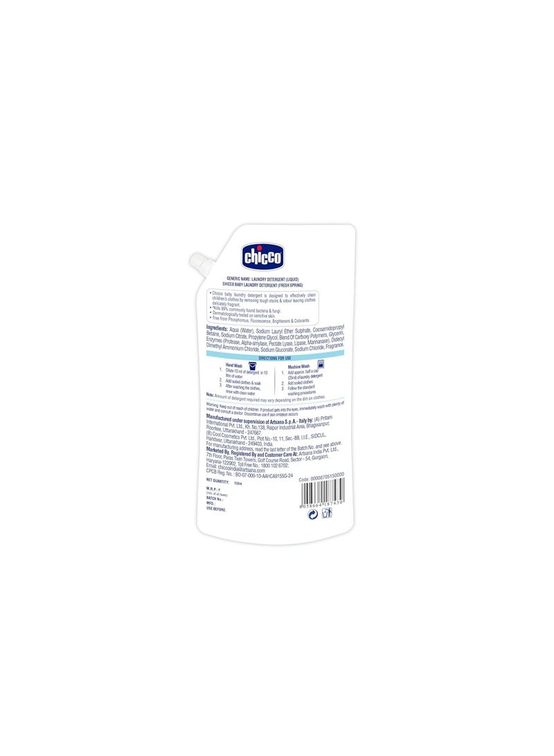 Chicco Baby Laundry Detergent 1L Pouch - Fresh Spring | Liquid Detergent for Baby Clothes | Kills 99% Bacteria and Fungi | 5X Stain Fighter | Free From Harsh Chemicals & Colorants - Image 5